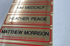 Eastenders Dressing Room Brass Plaques