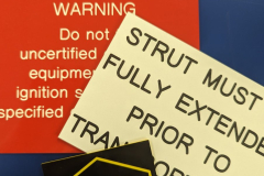 Various Traffolyte labels suitable for industrial use